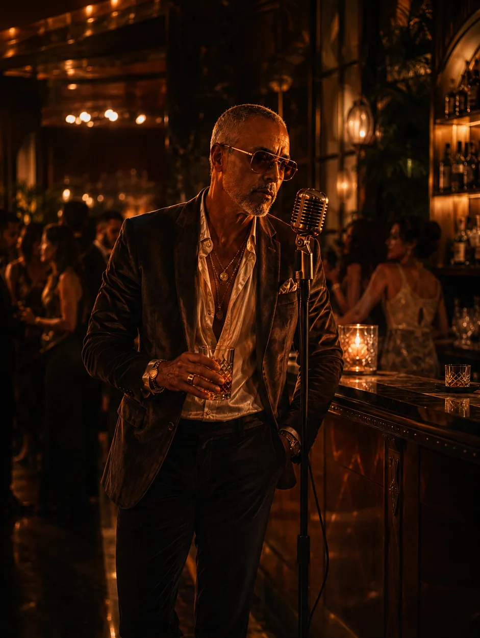 Gharesco in an elegant lounge